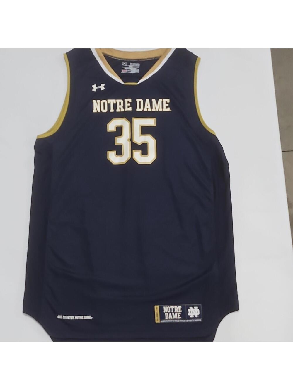 Under Armour Notre Dame Fighting Irish #35 Basketball Jersey YXL 0113 Gold White